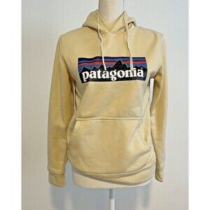 Patagonia Women's Logo Pullover Hoodie Beige Size Medium
